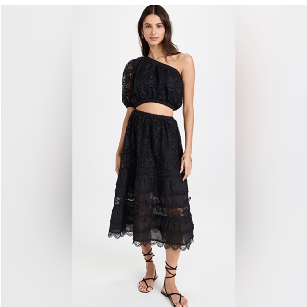 Wamari Jade lace midi dress